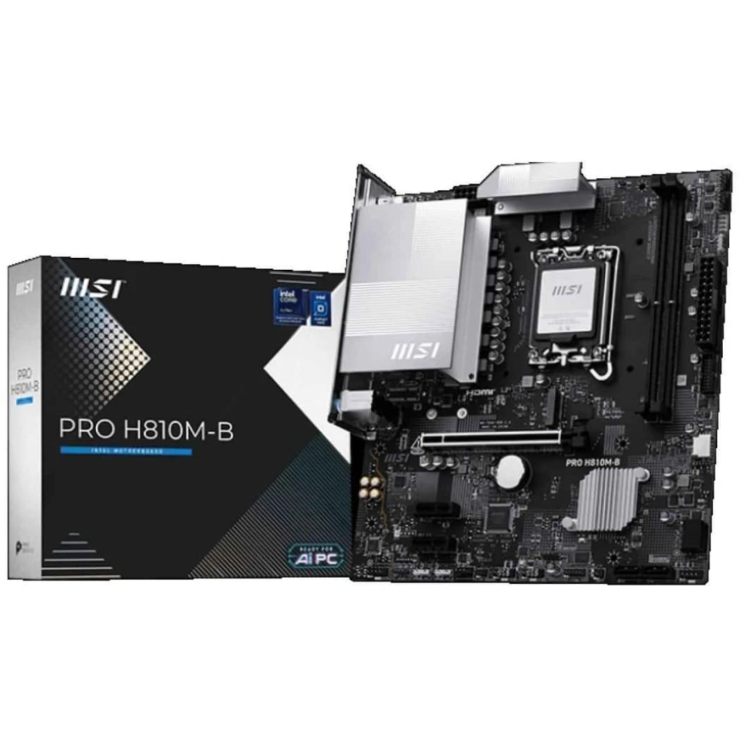 MSI PRO H810M-B, Intel Core Ultra (Series 2), LGA 1851/DDR5/PCIe 5.0/1xM.2 - mATX Gaming MotherBoard