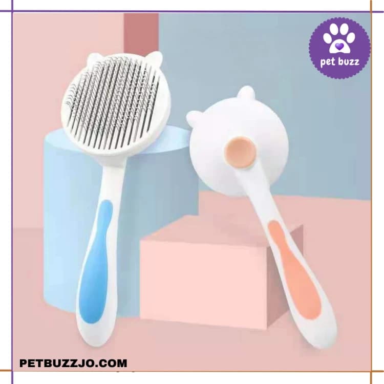 Pet comb brush self cleaning