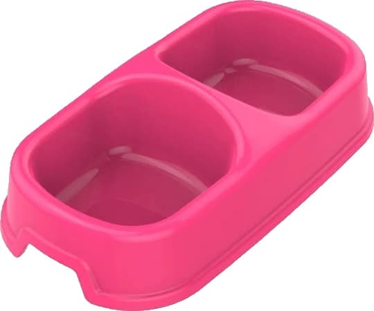 Big Square Plastic Double pet Feeding Bowl