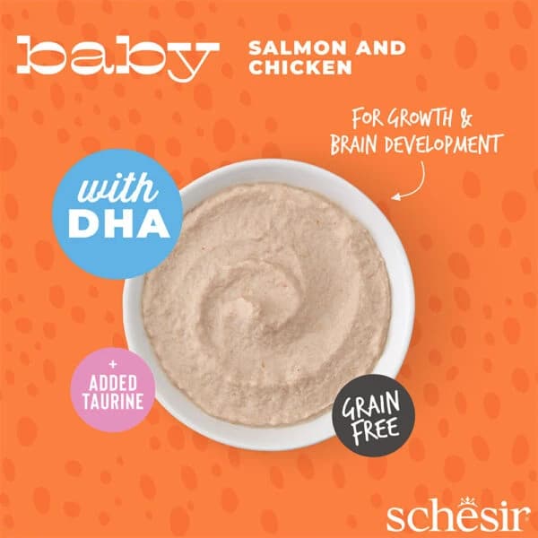 Chic Chesseur Mousse for Cats +2 Months, Salmon and Chicken 70g