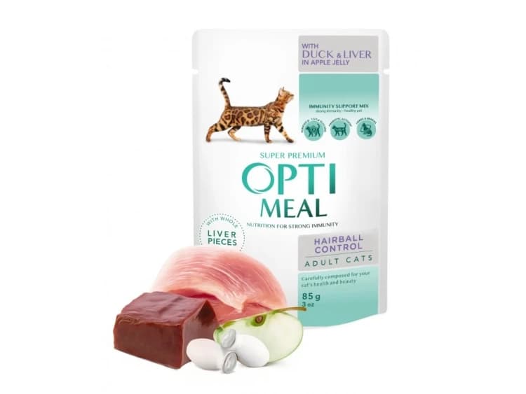 Optimal Wet Food for Cats with Duck and Liver for Hairball Control