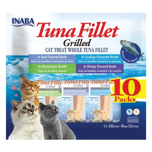 Assorted Grilled Tuna Fillet Slices, 10 Packs, All Cat Products