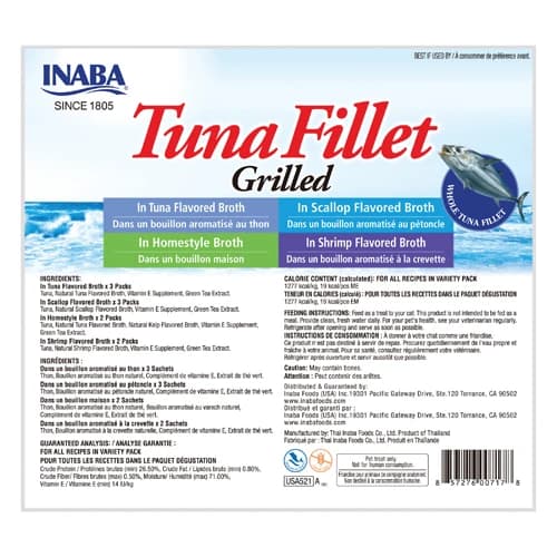 Assorted Grilled Tuna Fillet Slices, 10 Packs, All Cat Products