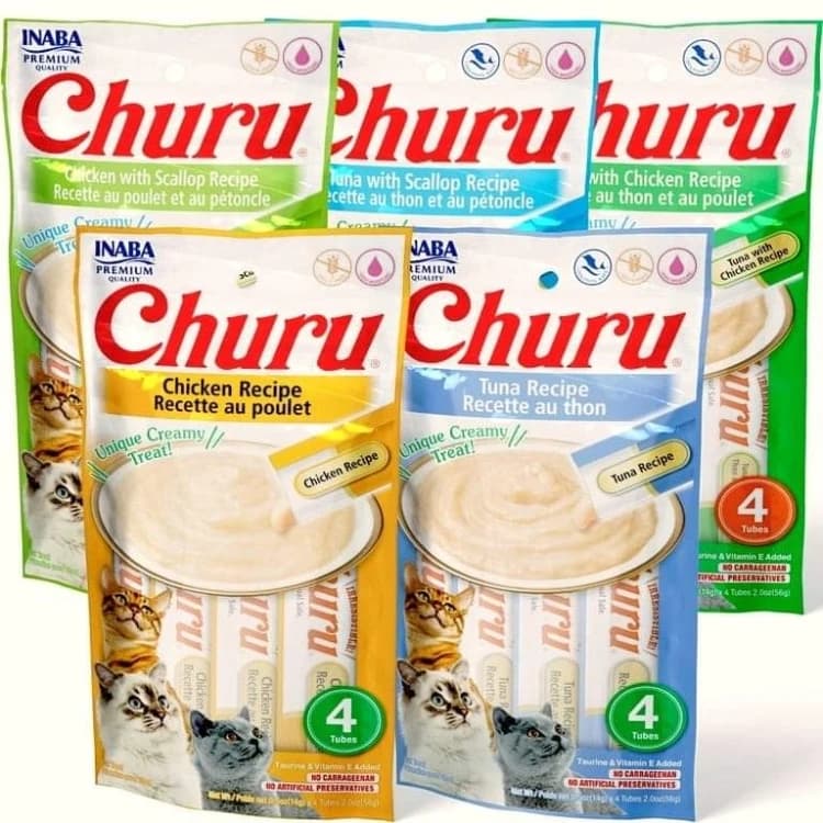 5 Creamy Treat Sachets '20 Tubes' with Various Flavors from Inaba