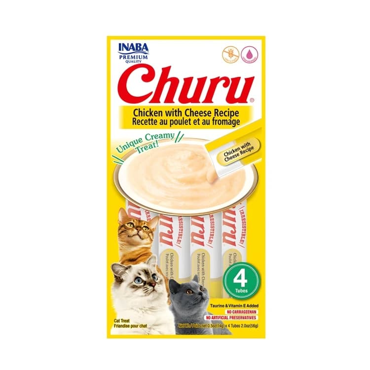 Inaba Churu Creamy Cat Treats with Chicken and Cheese Flavor
