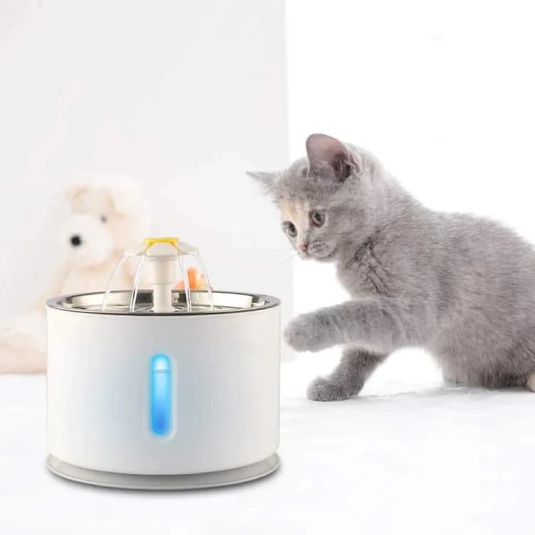 Automatic Water Fountain for Cats and Small Dogs, 2.4L Capacity with LED Lighting