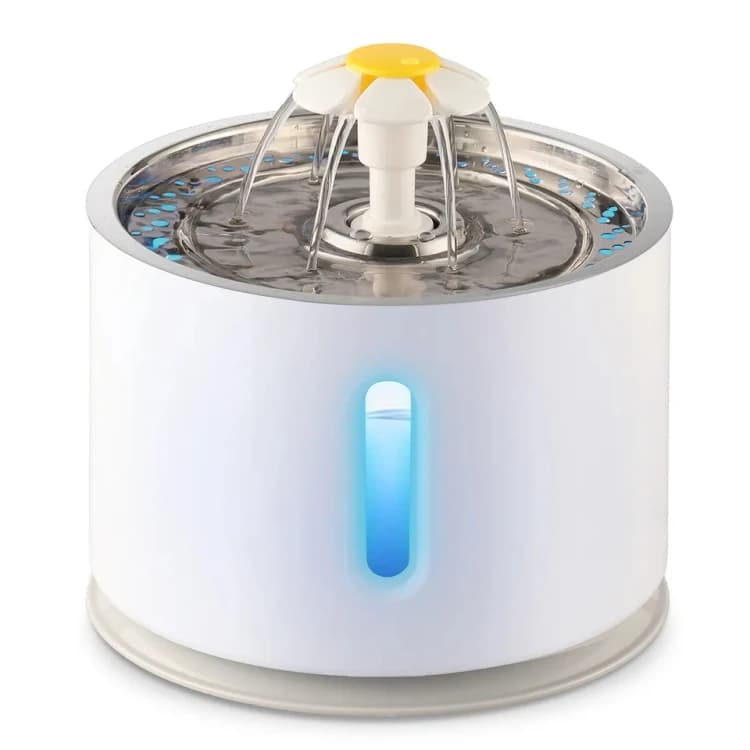 Automatic Water Fountain for Cats and Small Dogs, 2.4L Capacity with LED Lighting