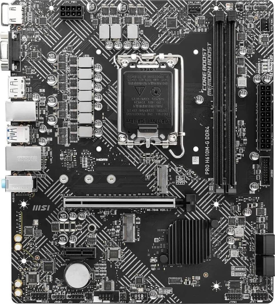 MSI PRO H610M-G DDR4 Intel® Core™ 14th/ 13th/ 12th Gen Processors LGA 1700 Motherboard