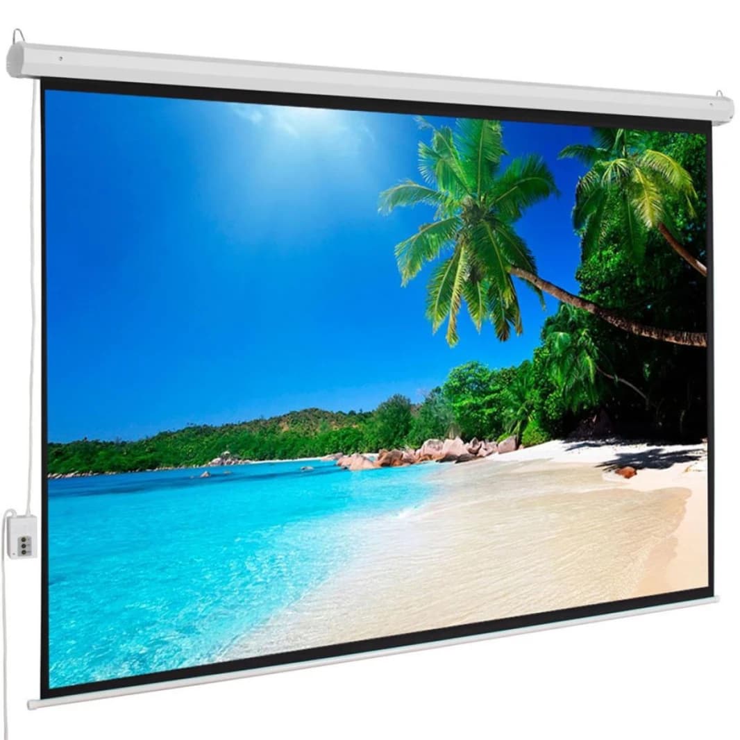 Projector Motorized Screen Wall Mount (2mx2m) with Remote