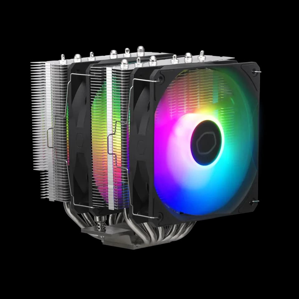 Cooler Master Hyper 620S Dual Tower CPU Air Cooler, ARGB Sync, 120mm PWM Fan, 6 Copper Direct Contact Heat Pipes