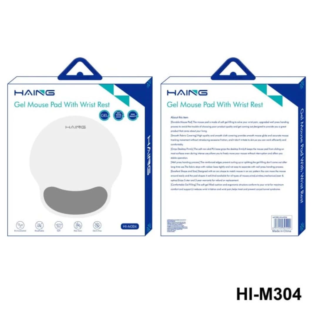 HAING HI-M304 Gel Mouse Pad With Wrist Rest