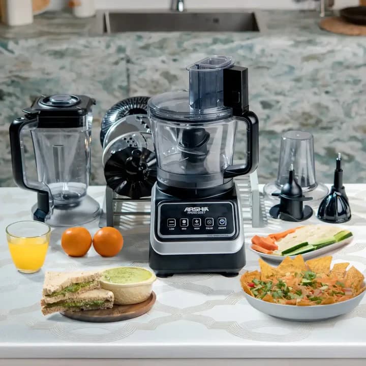 Arisha 10in1 Food Processor 2.5L 1000W - Black