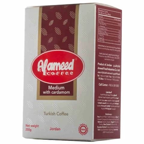 Alameed Coffee Medium With Cardamom 250 Gram
