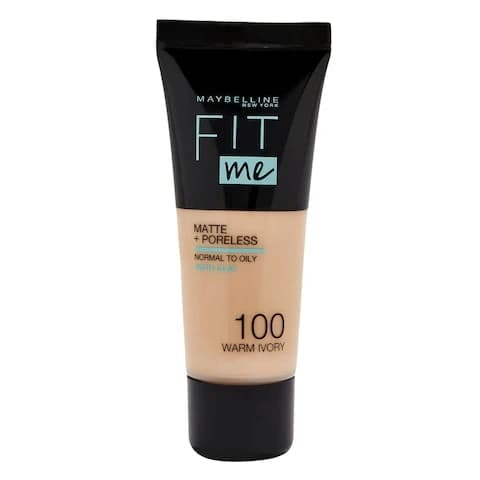 Maybelline New York Fit Me Foundation Matte+ Poreless 30 Ml 100 Warm Ivory