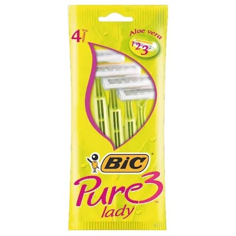 Bic Razor Pure 3 Blades Lady 4 Pieces