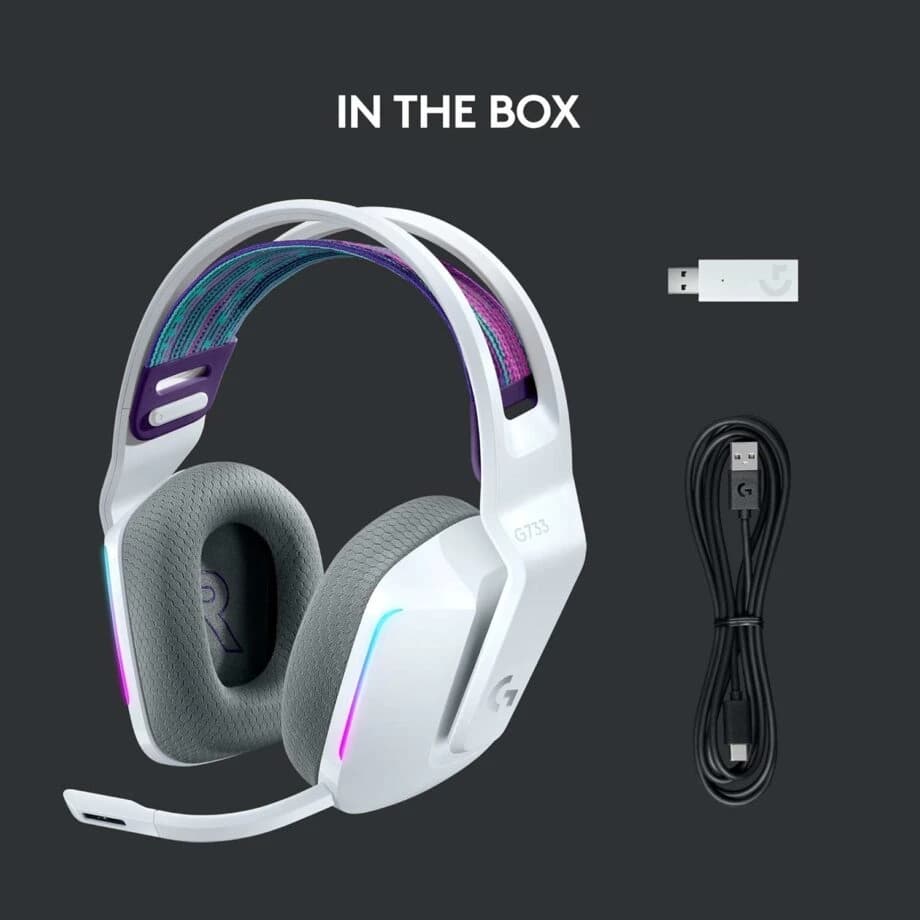 Logitech – Gaming Headsets – Wireless – G733 LIGHTSPEED Wireless Gaming Headset – White