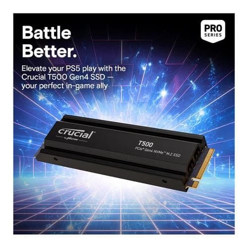 Crucial T500 pro 1TB PCIe Gen4 NVMe M.2 Up to 7300