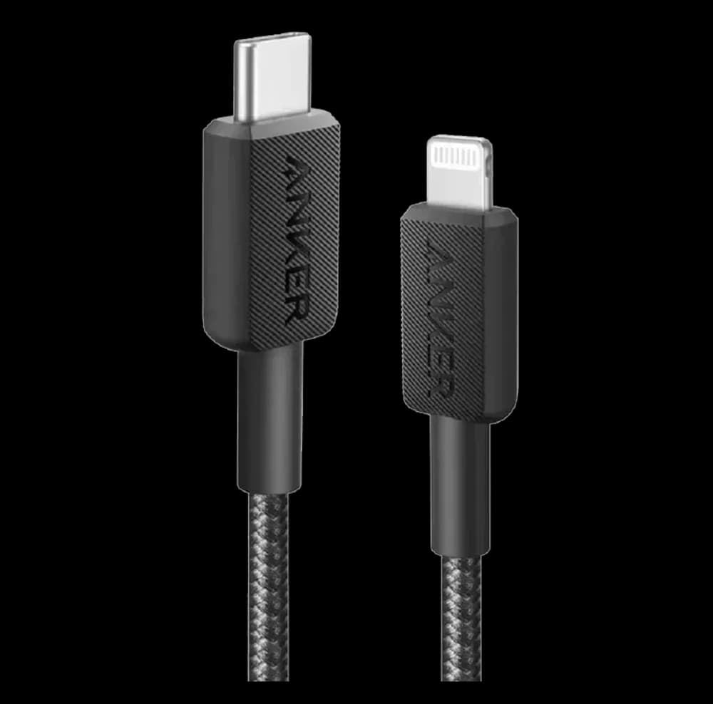 Anker – Data Cables & Adapters – 322 Braided USB-C to Lightning Cable – 1.8M – Black