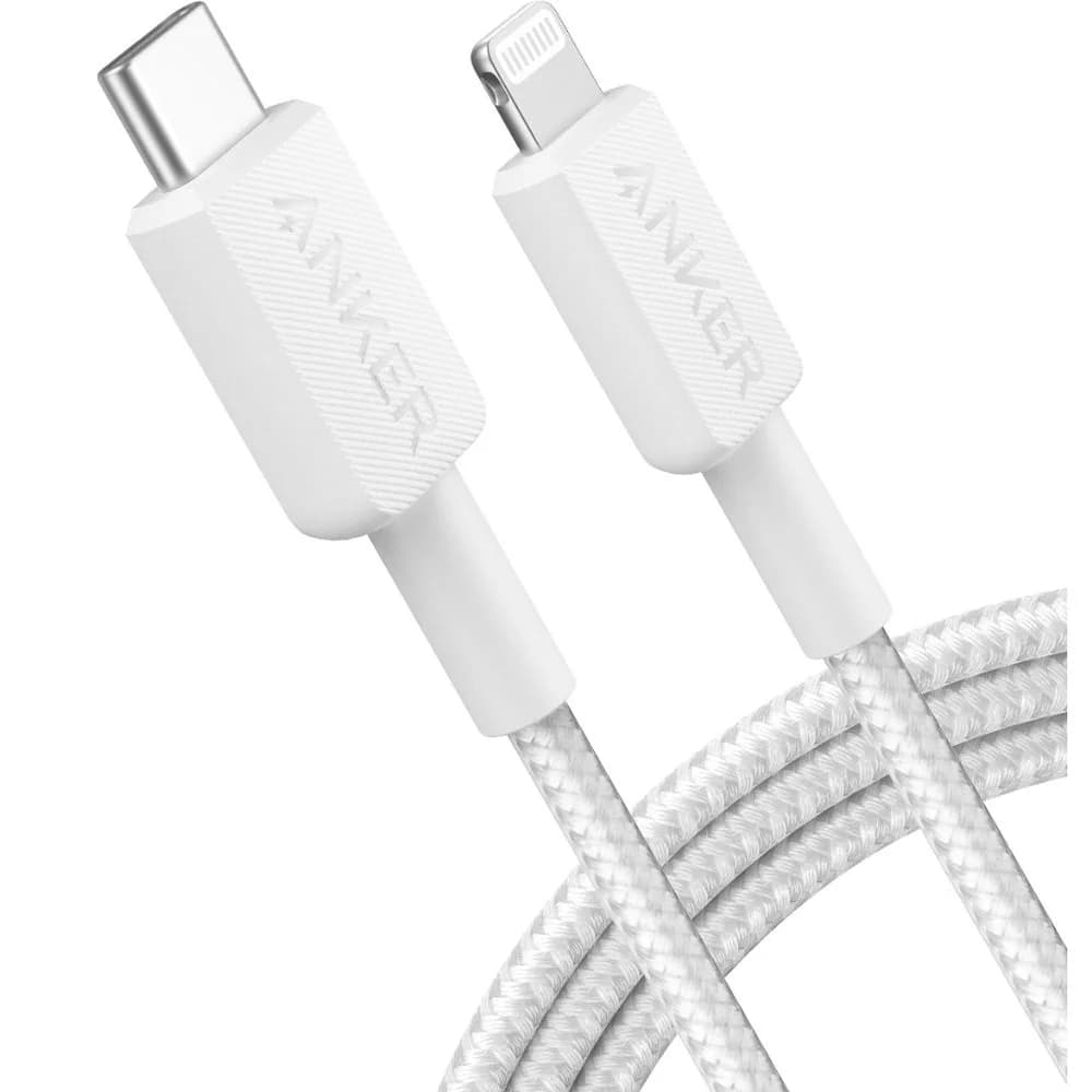 Anker – Data Cables & Adapters – 322 Braided USB-C to Lightning Cable – 1.8M – White