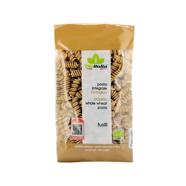 Bioitalia Whole Wheat Fusilli Pasta 500g