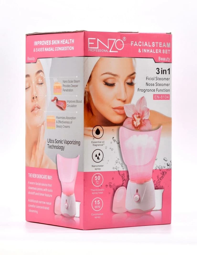 Enzo Multi-Function Facial and Nose Steamer with Fragrance Feature. Practical and Appealing Design for Beauty Routine, Perfect for Achieving Clear and Smooth Skin. Includes Home Use Fragrance Function.