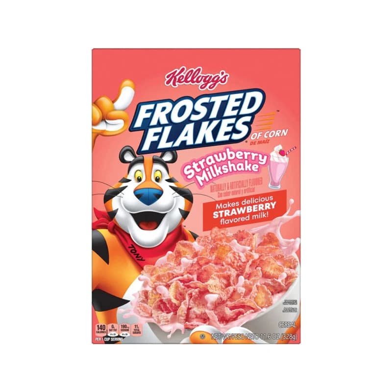 Kellogg's Strawberry Milkshake Frosted Flakes Cereal 328g