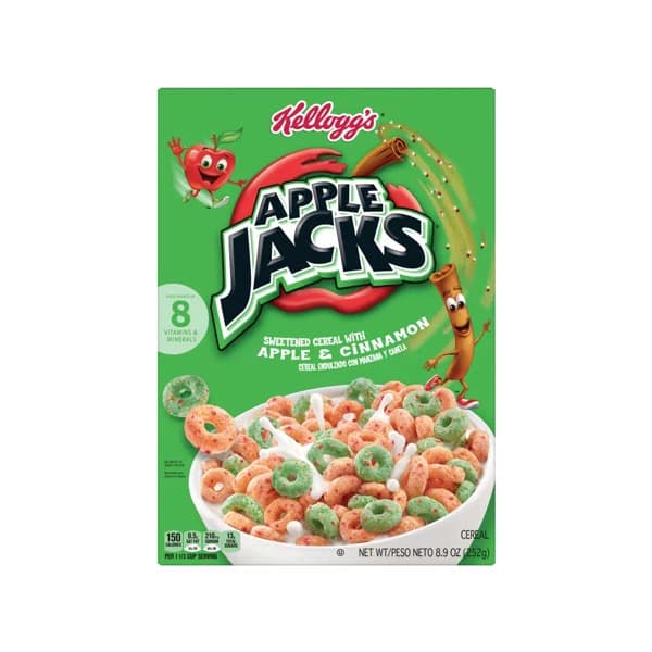 Kellogg's Apple Jacks Apple & Cinnamon Sweetened Cereal Giant Size 252g