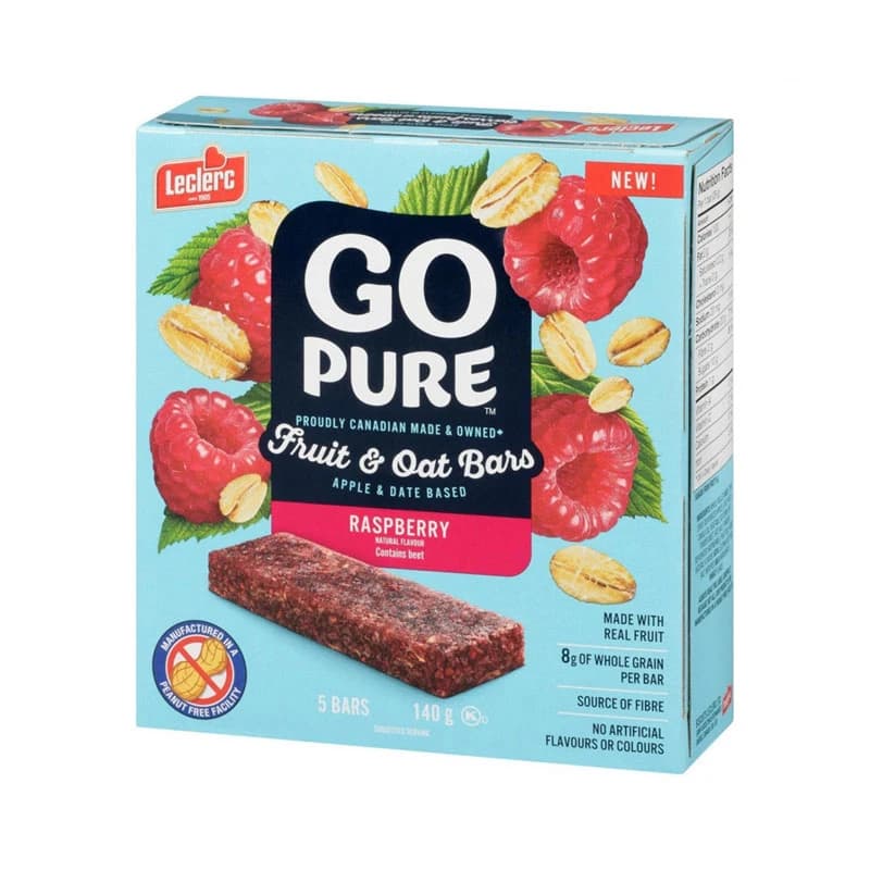 Leclerc Go Pure Fruit Oat Bars Raspberry 140g