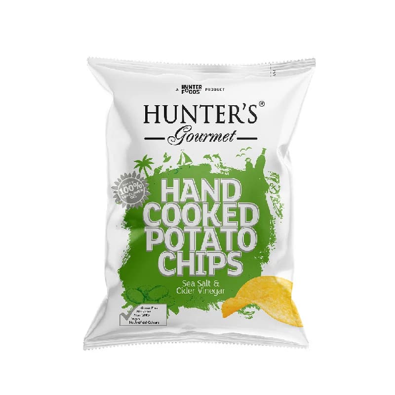 Hunter's Hand Cooked Potato Chips Sea Salt & Cider Vinegar 125g