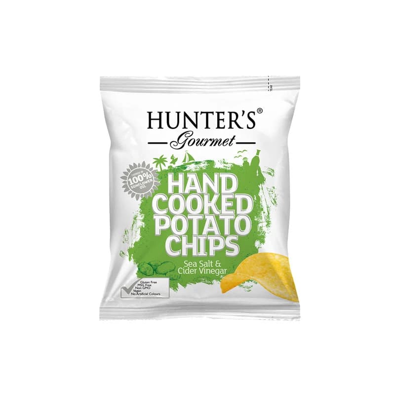 Hunter's Hand Cooked Potato Chips Sea Salt & Cider Vinegar 40g
