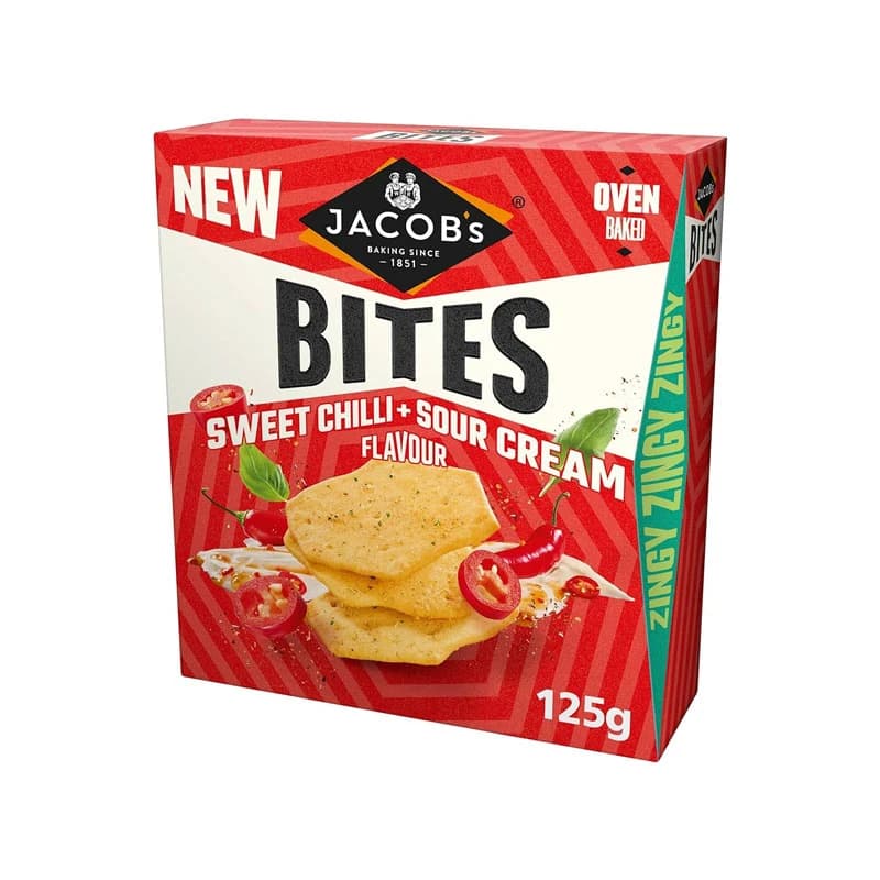 Jacob's Bites Sweet Chilli & Sour Cream Crackers 125g