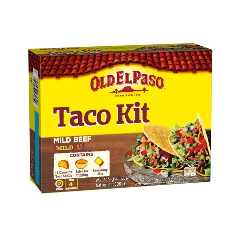 Old El Paso Crunchy Taco Kit Mild Beef 308g