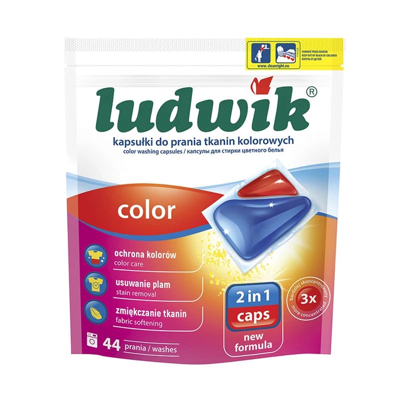 Ludwik Laundry Gel Capsules for Color Fabrics 2 in 1 Caps - 44 Capsules