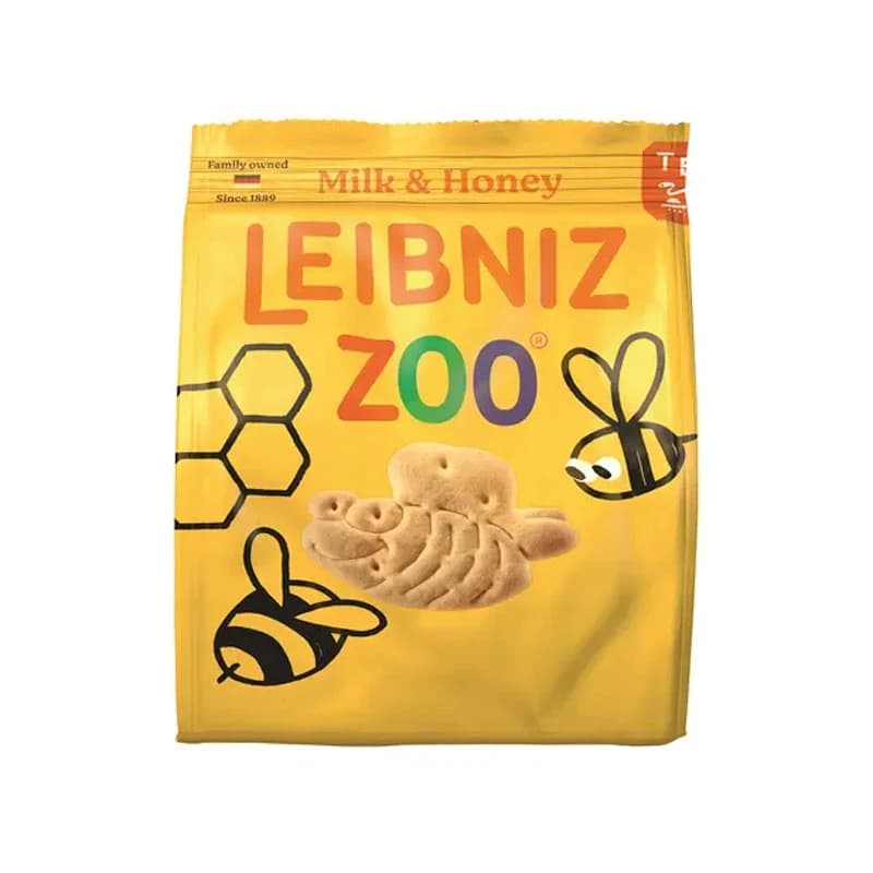 Bahlsen Leibniz Zoo Bears & Bees Biscuits with Milk & Honey 100g