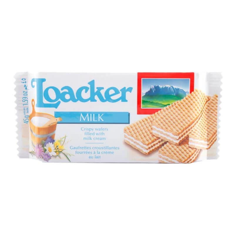 Loacker Crispy Wafers Filled with Milk Cream 45g
