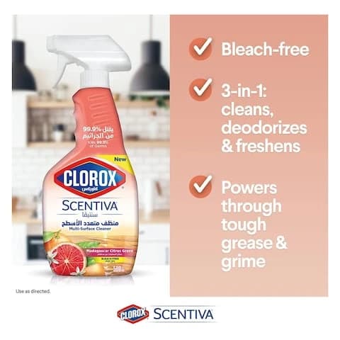 Clorox Scentiva Multi Surface Cleaner Spray Madagascar Citrus Grove 500 Ml