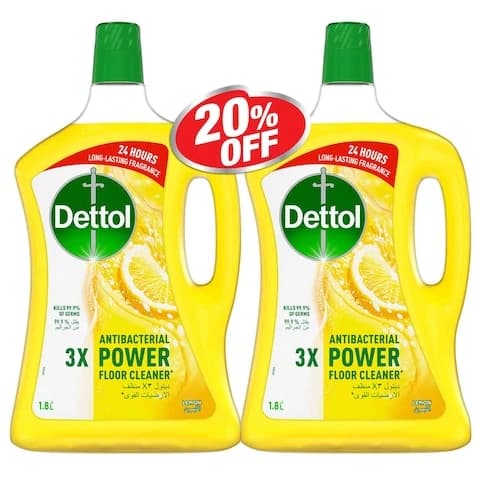 Dettol Antibacterial Lemon Floor Cleaner 1.8 Liter 2 Pieces