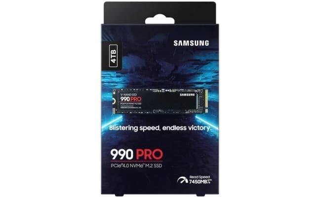 Samsung 990 PRO 4TB PCIe 4.0 NVMe M.2 SSD - Sequential Read/Write (7450/6900 MB/s)