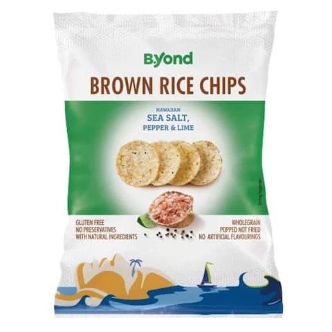 B.Yond Brown Rice Chips Wholegrain Sea Salt Pepper And Lime 70 Gram