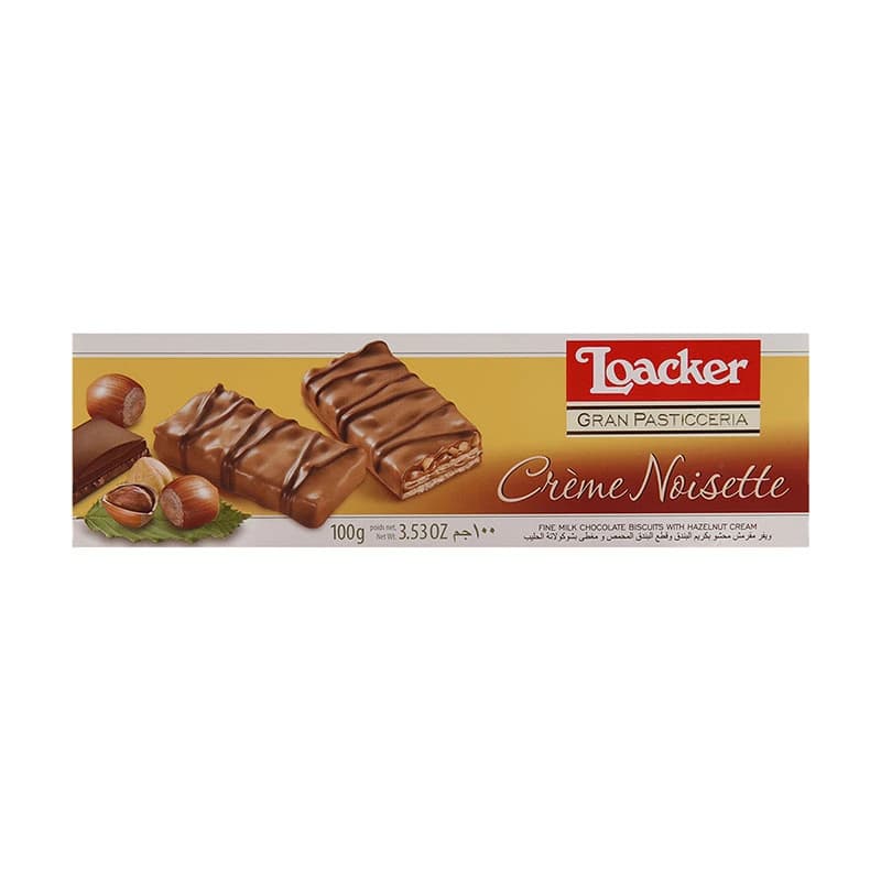 Loacker Cream Noisette Chocolate Wafer with Hazelnuts 100g