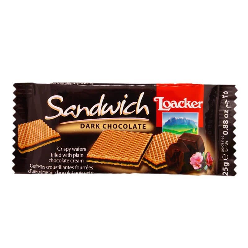 Loacker Sandwich Wafer Dark Chocolate 25g