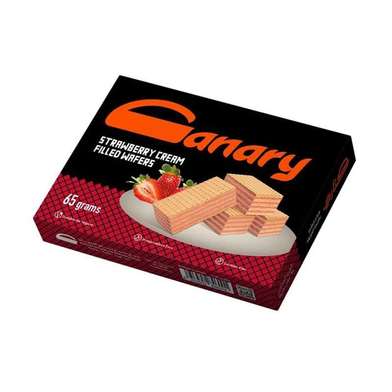 Canary Strawberry Cream Filled Wafers 65g
