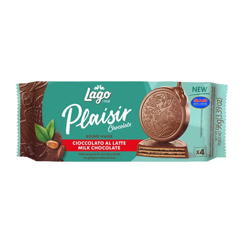 Lago Plaisir Chocolate Round Wafer With Milk Chocolate 4Pcs x 24g