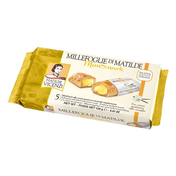 Matilde Vicenzi Puff Pastry Rolls Filled With Vanilla Cream 125g