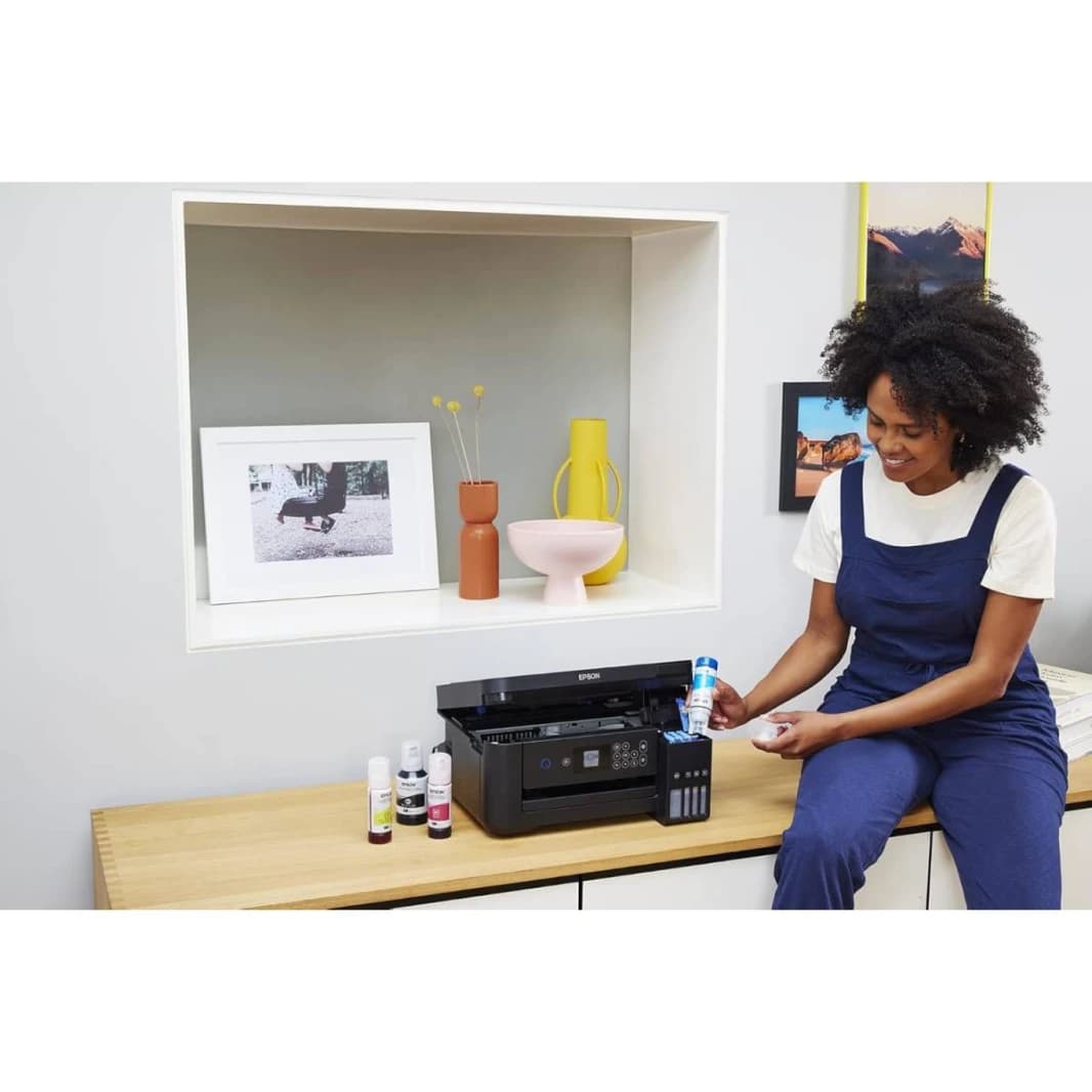 Epson EcoTank L4260 Home ink tank printer Double sided A4 Color 3 in 1 printer with Wi Fi Direct, Smart Panel Connectivity and LCD screen, Black, Compact