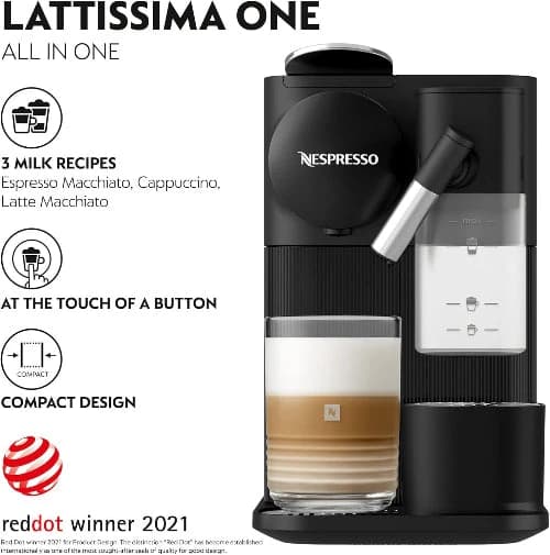 Nespresso Coffee Maker Machine - Lattissima One Black
