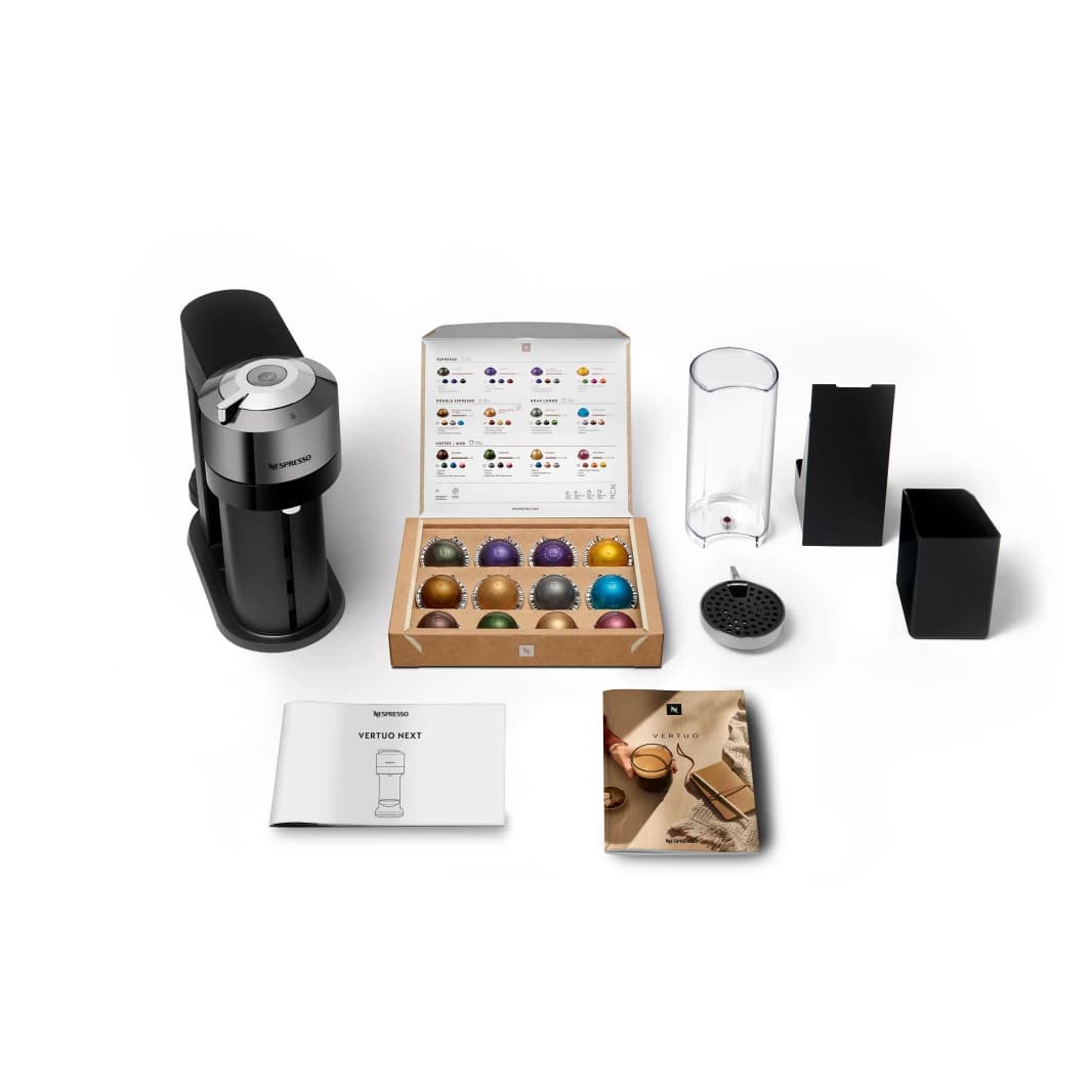 Nespresso Coffee Maker Machine - Vertuo Next Deluxe Dark Chrome
