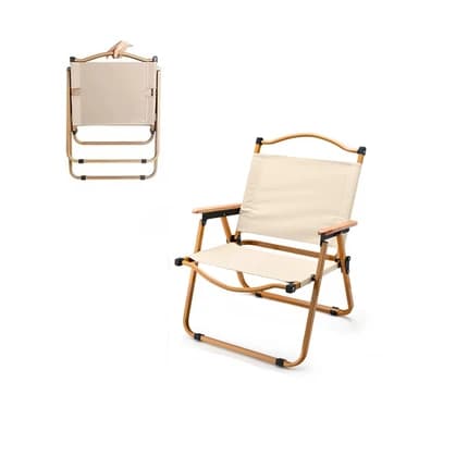 MR. KITCHEN PORTABLE FOLDING CAMPING CHAIR, WOODEN HANDLE
