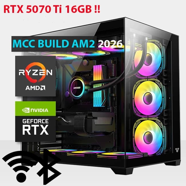 MCC AM2-26 - MIDAS Gaming PC Build || AMD Ryzen 7 7800X3D 8-core - GeForce RTX 5070 Ti 16GB Graphics Card