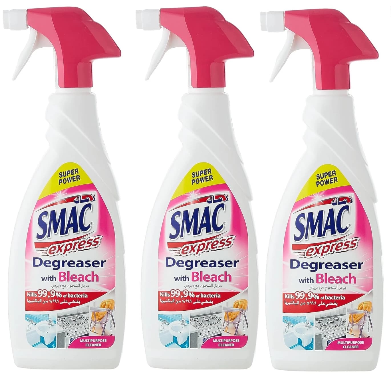 Smac Express Degreaser With Bleach 650 ml 3pcs